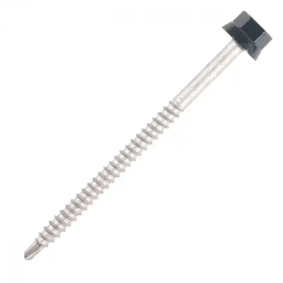 Vis bac acier SCELL-IT sommet nervuré Support métal ZED - Ø6.3 x 200 mm - TH12 - Brun rouge RAL8012 - Sachet de 100 - ZTZ-63200-8012
