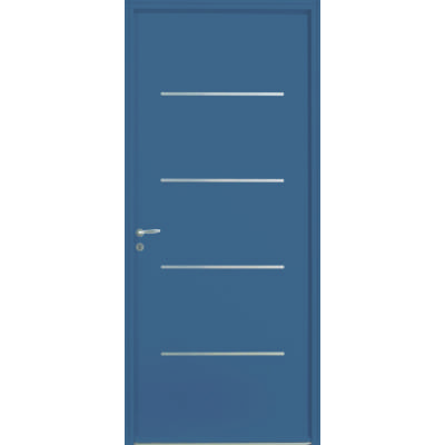 Porte d'entrée acier SAORI gris dormant 54 mm - 215 x 90 cm - Gedimat - ZILTEN