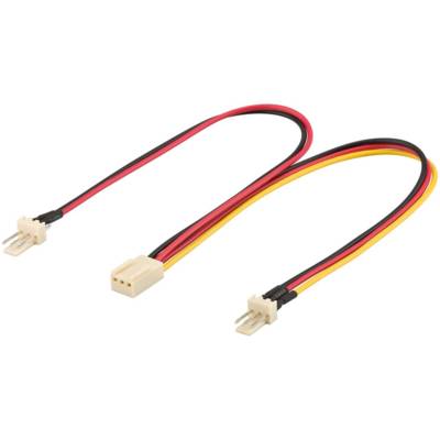 Câble d'alimentation interne pour ventilateur 2 fiches 3 broches vers 1 prise 3 broches - GOOBAY
