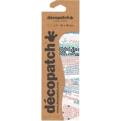 Pochette 3 Feuilles Identiques Ref 857 - 30x40cm Mosaique - DÉCOPATCH