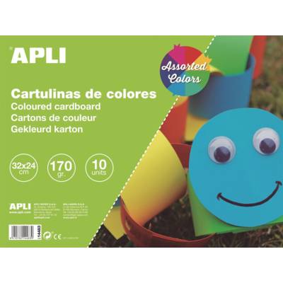 Bloc de 10 Feuilles de papier 24x32cm pour dessin, découpage, pliage couleurs assorties - APLI