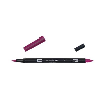 Feutre Dessin Double Pointe ABT Dual Brush Pen 757 rouge porto - TOMBOW
