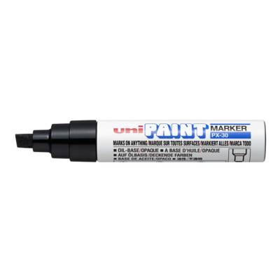 Marqueur PAINT Marker PX30 Pointe biseautée large 4 - 8,5mm Noir - UNI-BALL