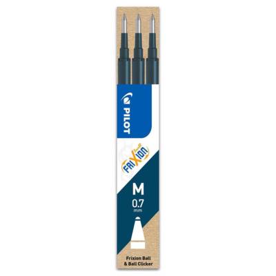 Set de 3 Recharges pour roller FRIXION BALL BLS-FR7 Bleu Noir - PILOT