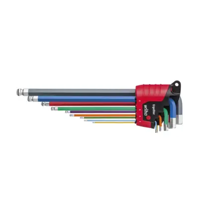Jeu de 9 clés mâles avec code couleur 1,5 à 10 mm en étui ErgoStar - WIHA - 43850