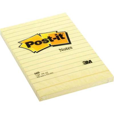 Bloc de 100 Notes adhésives 102 x 152 mm ligné - Post-it