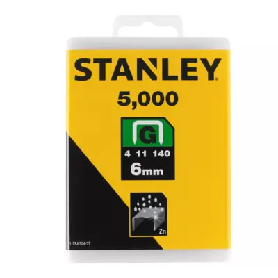 Lot de 5 000 agrafes robustes de type G 14 mm Jaune - STANLEY - 1-TRA709-5T