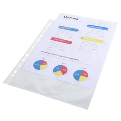 Sachet de 100 pochettes perforées polypropylène lisse 6/100e A4 Cristal - EXACOMPTA