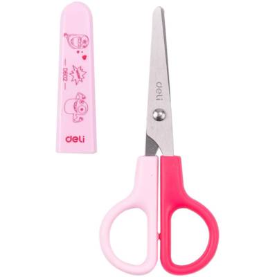 Paire de ciseaux ecolier 121 mm avec étui lame coloris aléatoire - DELI