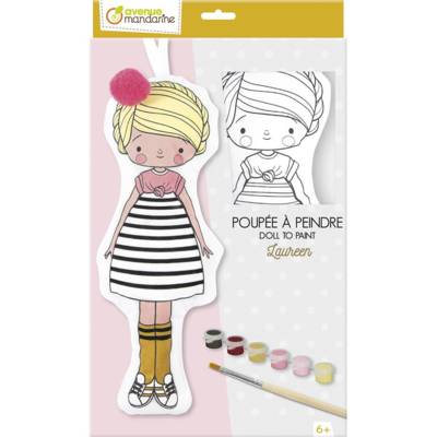 Poupée à peindre, Laureen - Rose - AVENUE MANDARINE