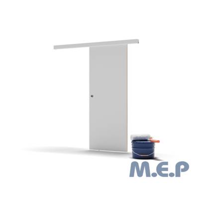 Porte coulissante avec rail JURA - Prépeint Blanc 83 cm - Gedimat - MEP