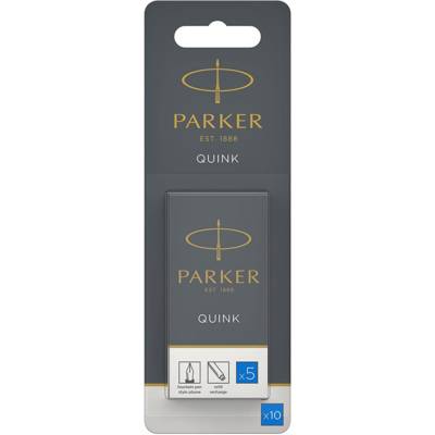 Etui 10 Cartouches d'encre longue QUINK effaçable bleu royal - Parker