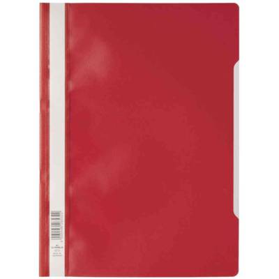 Pack de 50 chemises à lamelles, format A4, en film PP, rouge - DURABLE