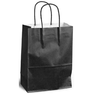 Sac à Poignées Torsadées Kraft 100g 32x12x41cm Noir - MAILMEDIA