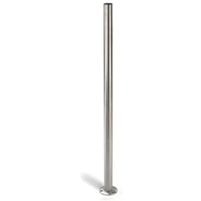 Poteau H.100mm avec tube soudé Ø42.4 x 2 mm INDIA inox 304 - E0042