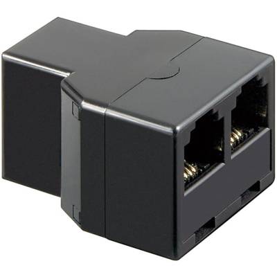 Adaptateur ISDN T RJ11/RJ14 Femelle (6P4C) to 2 x RJ11/RJ14 Femelle (6P4C) Noir - GOOBAY