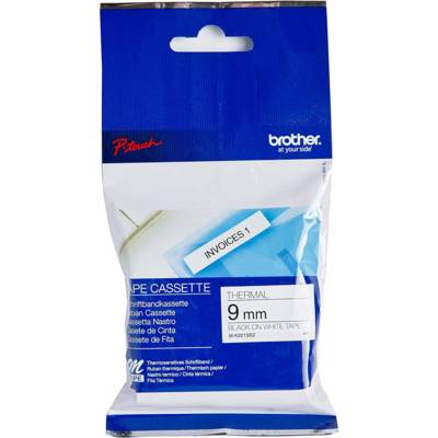 Cassette Ruban M-K221SBZ 9 mm x 4 m Noir sur blanc - BROTHER