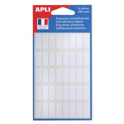 Sachet de 280 étiquettes multifonctions permanentes 8x20 mm Blanc - APLI-AGIPA