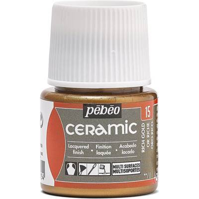 Flacon 45 ml peinture CERAMIC faïence et multi support OR RICHE - PÉBÉO
