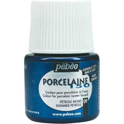 Flacon 45 ml Peinture P150 porcelaine Coloris Pétrole Moiré - PÉBÉO