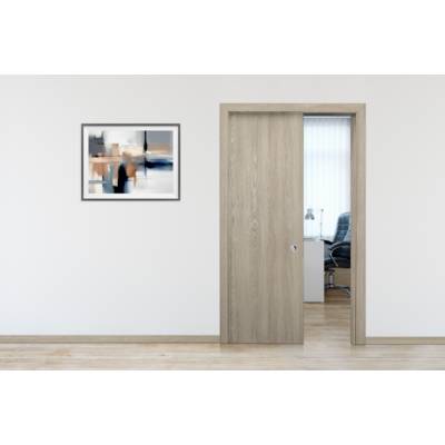 Porte coulissante alvéolaire BRAGA décor café - 204 x 73 cm - Gedimat - VICAIMA