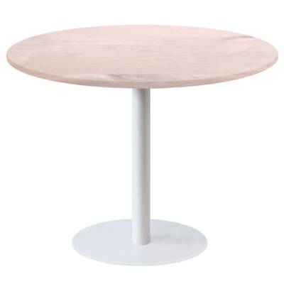 Table pied blanc Ø120cm chene bosco - intérieur - RestooTab