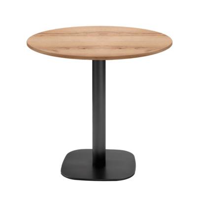 Table pied noir Ø70cm chene delano - intérieur - RestooTab