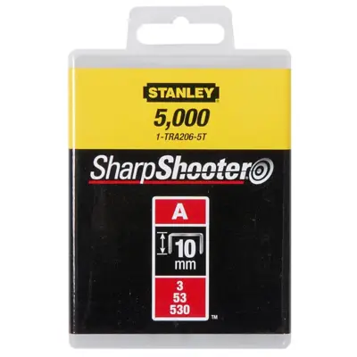 Agrafes STANLEY 10 mm - Type A - Boite de 1000 pièces - 1-TRA206T