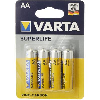 Pack de 4 piles Superlife R06 Mignon AA - VARTA
