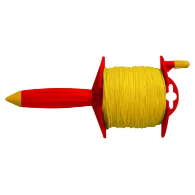 Cordeau sur enrouleur 100 m - Fil 1,5 mm - Tresse jaune - TALIAPLAST - 400440 - SOFOP SAS  TALIAPLAST