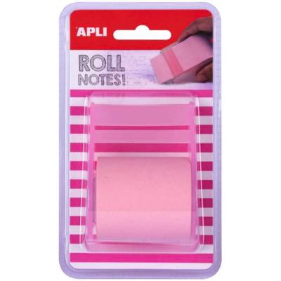 Notes repositionnables apli rouleau distributeur 5cmx8m coloris rose