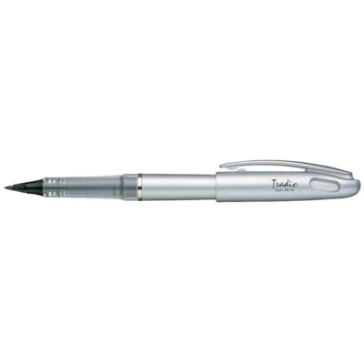 Feutre plume Tradio TRJ74 corps gris Alu encre Noire - Pentel