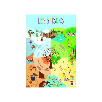 Poster pédagogique "Saisons" 52 x 76 cm - BOUCHUT