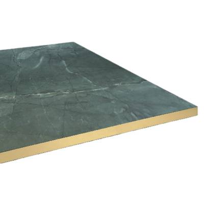 Plateau de table carré Marbre Jade & laiton - RestooTab