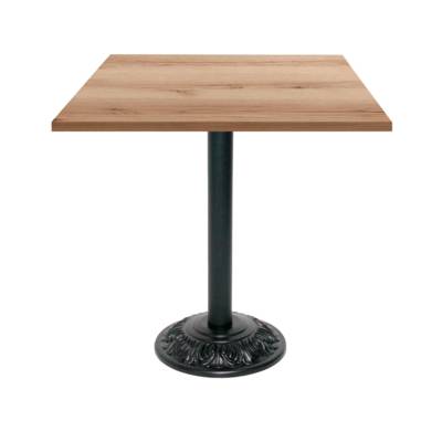 Table pied noir 70x70cm chene delano - intérieur - RestooTab