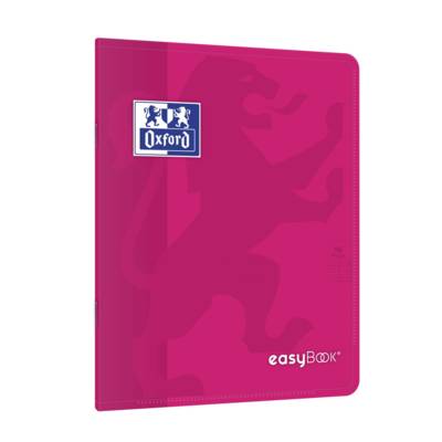 Cahier Easybook agrafé 17x22cm 96 pages grands carreaux 90g rose - Oxford