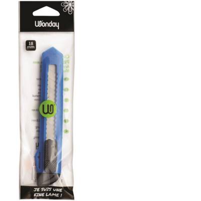 Cutter plastique 18 mm - Blocage manuel - Embout casse-lame - WONDAY