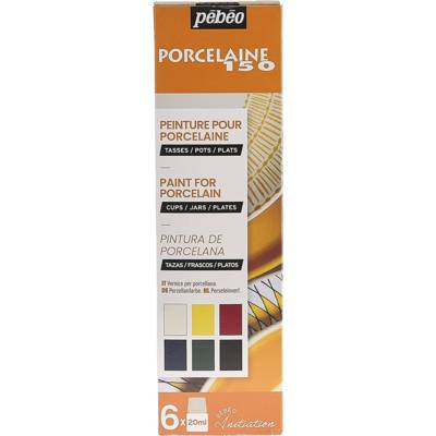 Set Initiation N°1 Peinture Porcelaine P150 Brillant - 6 Flacons de 20 ml - PÉBÉO