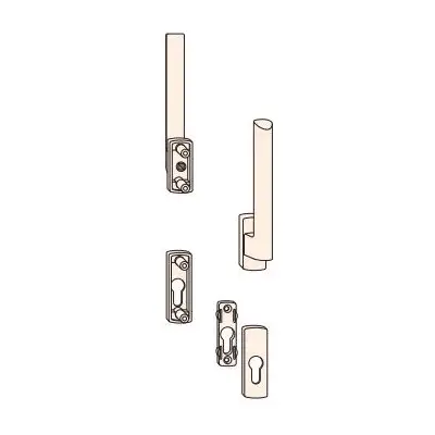 Poignée double int/ext HS 150 Portal argent SIEGENIA à cylindre - PMHB0290-024010 - SIEGENIA AUBI
