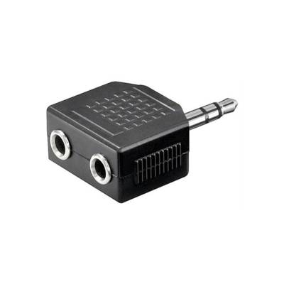 Adaptateur Jack 3,5 mm Stéréo 2 x Femelle - 1 Mâle - GOOBAY