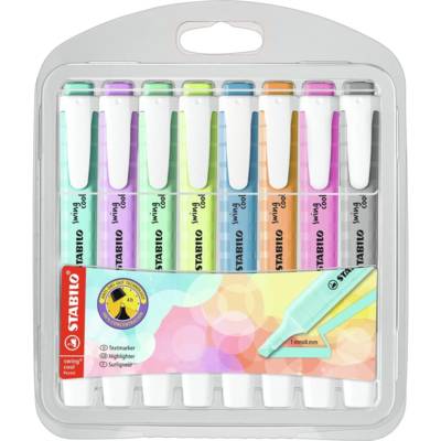 Pochette de 8 Surligneurs Swing cool Pastel - STABILO