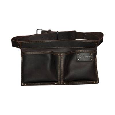 Poche à clous rectangulaire cuir avec ceinture - 2 compartiments - Gedimat - DIMOS