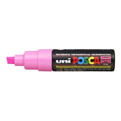 Marqueur pointe large biseautée pc8k 8mm rose fluo - POSCA