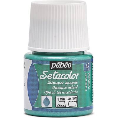 Flacon 45 ml Peinture SETACOLOR opaque pour textiles TURQUOISE moiré - PÉBÉO