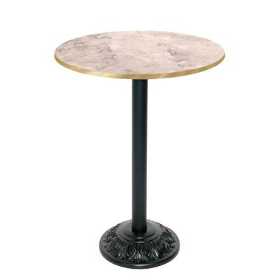 Mange-debout pied noir Ø70cm marbre de trevisse chants laiton - intérieur - RestooTab