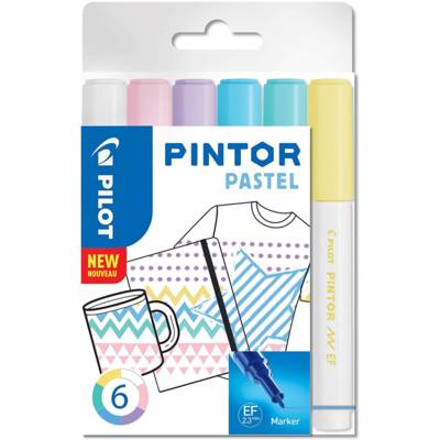 Etui de 6 Marqueurs à pigment PINTOR Extra fin "PASTEL" - PILOT