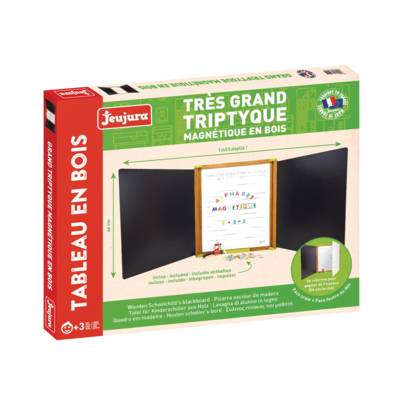 Grand Tableau Triptyque en Bois - Magnetique 153x66cm Ouvert - JEUJURA