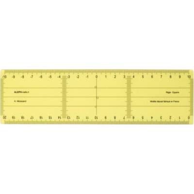 Règle-équerre de 21cm en plastique jaune - ALEPH