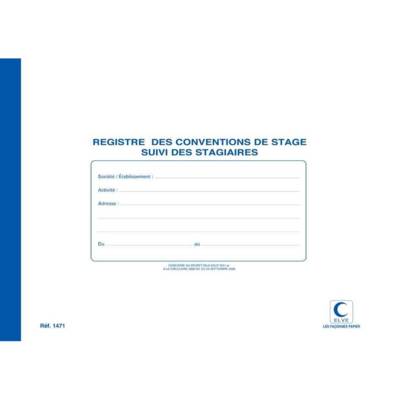 Registre "Conventions de stage" 210 x 297 mm 48 pages - ELVE