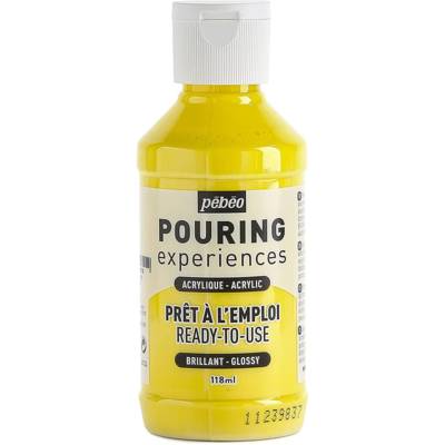Peinture Acrylique POURING Expérience Prête à l'emploi 118ml JAUNE PRIMAIRE - PÉBÉO